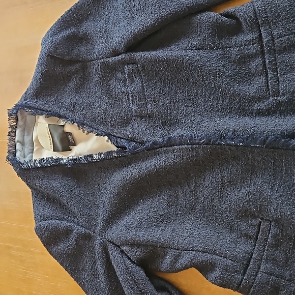 VINTAGE MALENE BIRGER FRINGED LINEN BLEND  BLAZER - Picture 16 of 16